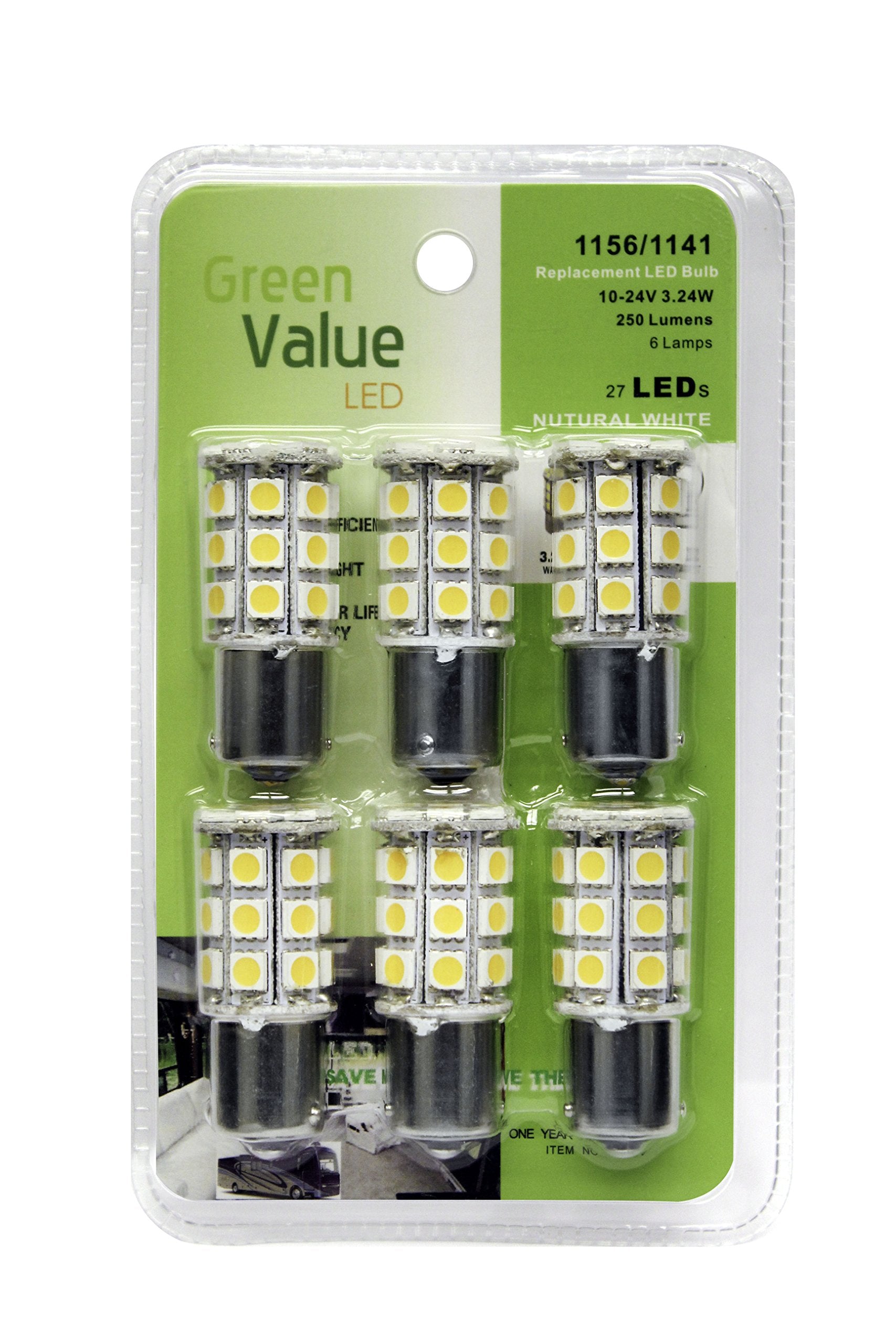 LED Bulb Ming's Mark 25010V 1156/1141 Base - Natural White, Pack of 6