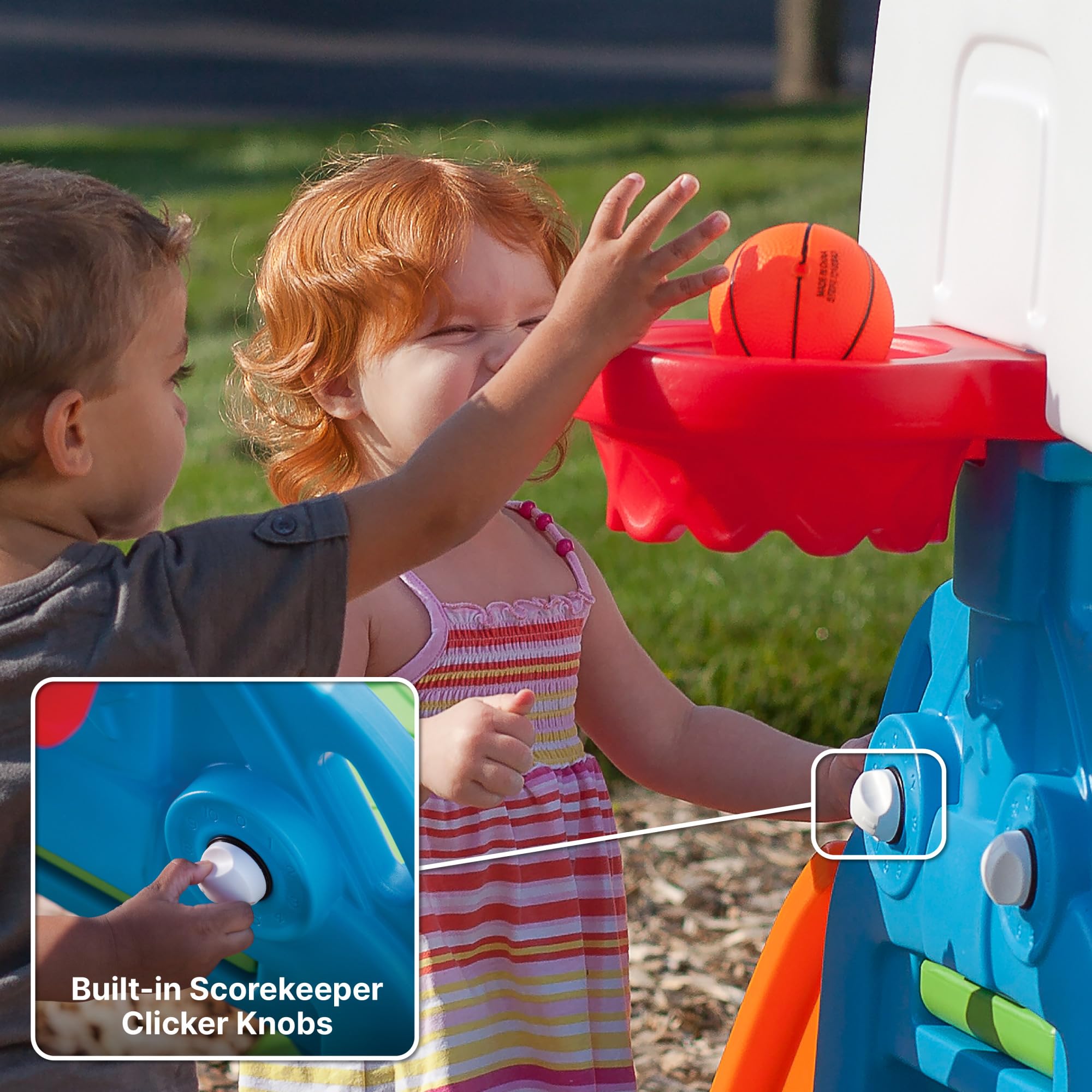 Step2 Game Time Sports Climber, Indoor/Outdoor Kids Playset, Backyard Playground Set, Slide, Climbing Wall, Basketball Hoop, Jungle Gym Outside, For Toddlers 2-6 Years Old