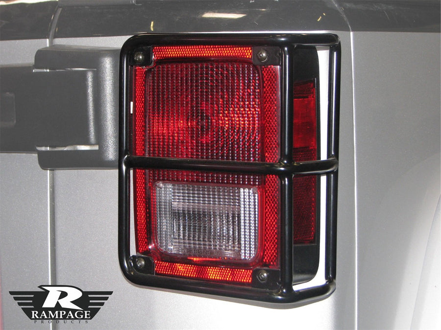 Rampage Products Euro Tail Light Guards for Jeep JK Wrangler | Pair, Steel, Black | 88660 | Fits 2007-2018 Jeep Wrangler JK/JKU