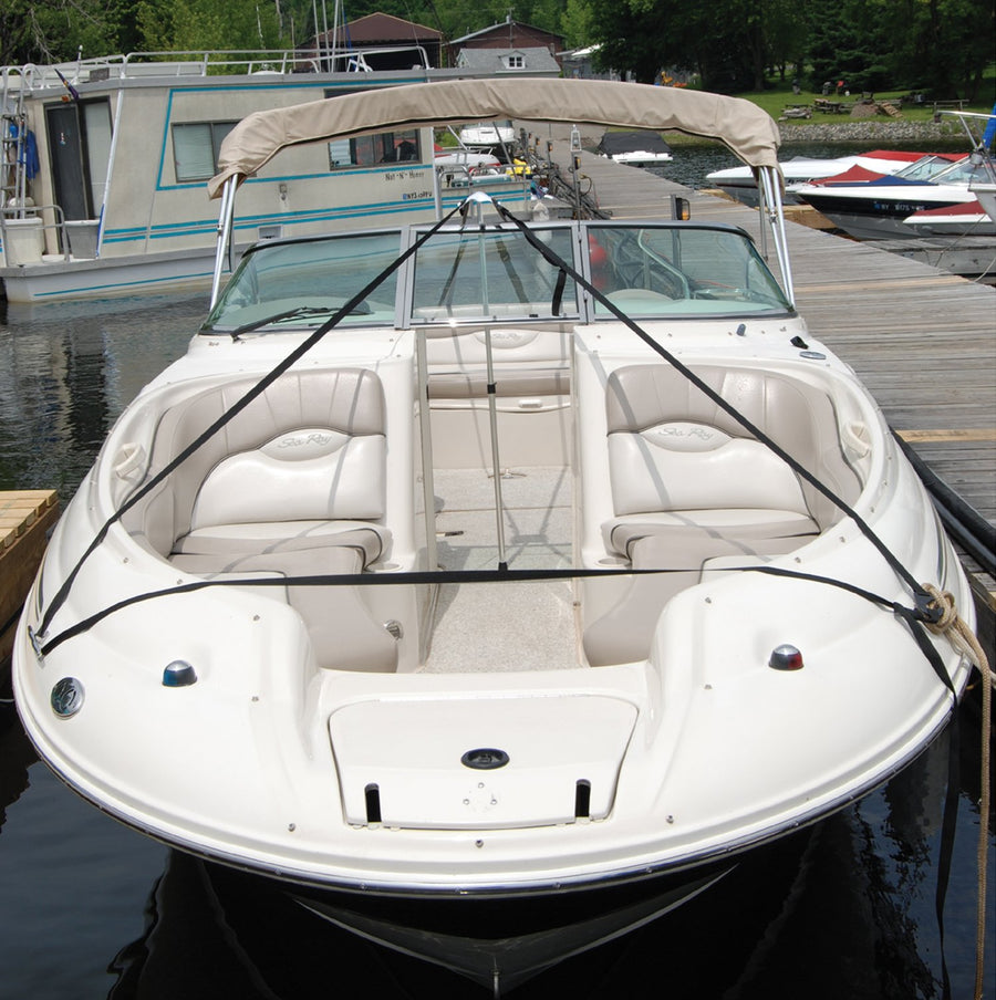 Taylor Made Boat Support Cover System with Adjustable 24"-48" Pole, 50' of 1" Polypropylene Webbing Strap for Boats up to 23' Long, Prevents Water Pooling and Pocketing - 55741