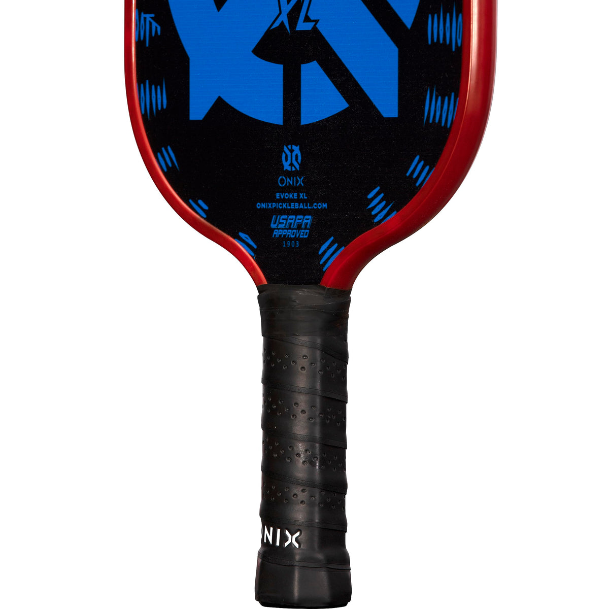 Evoke XL Onix Graphite Pickleball Paddle Features Polypropylene Core, Graphite Face, and Oversized Shape, Blue