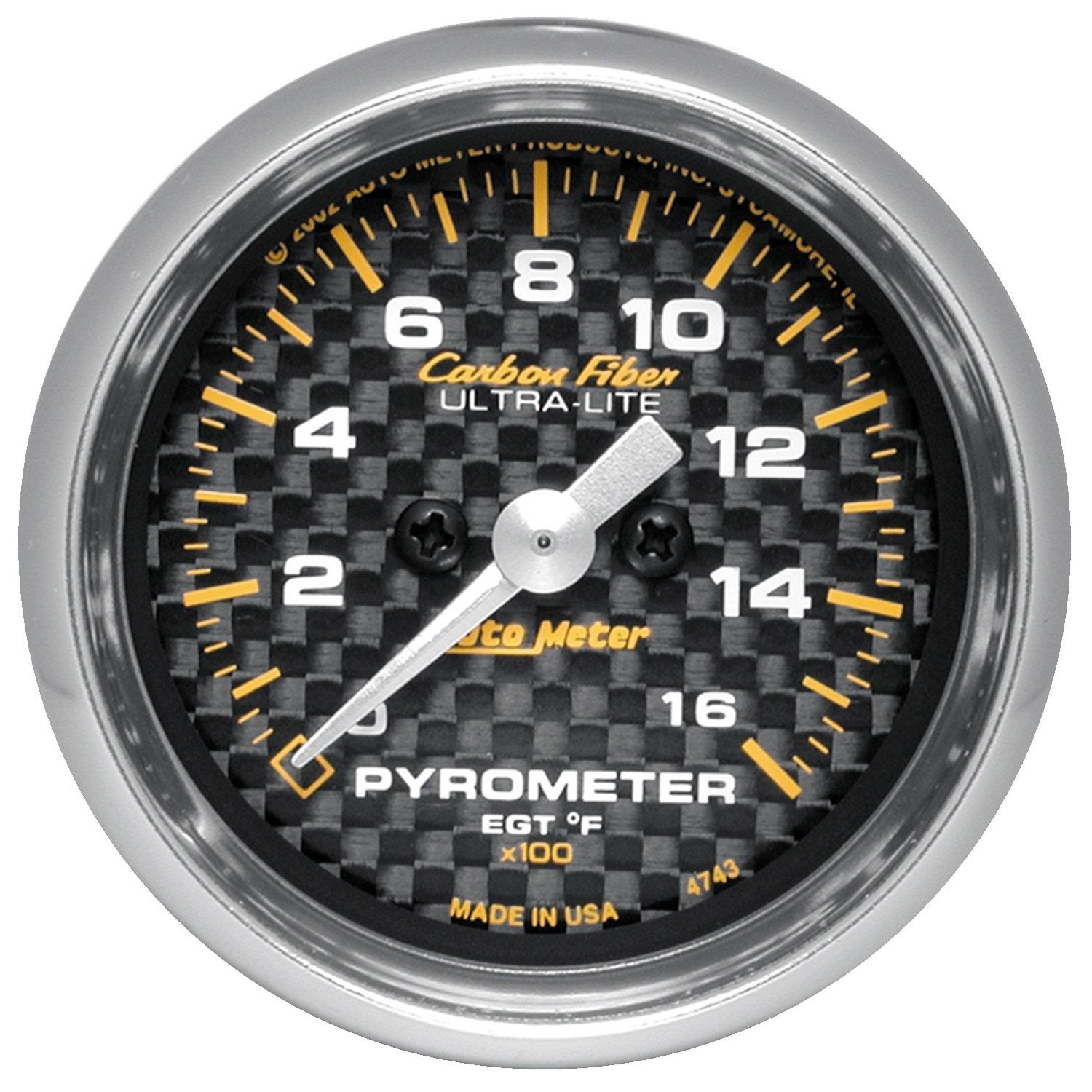 AUTO METER Carbon Fiber 4744 Electric Pyrometer Gauge Kit,2.3125 in.