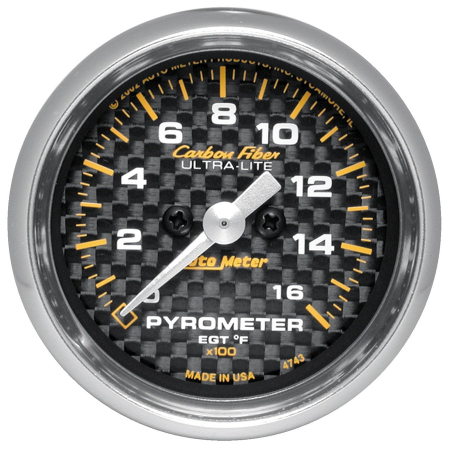 AUTO METER Carbon Fiber 4744 Electric Pyrometer Gauge Kit,2.3125 in.