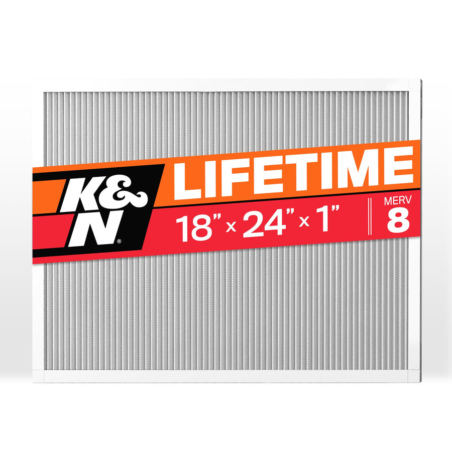 K&N HVAC Furnace Air Filter 18X24X1, Lasts a Lifetime, Washable, Merv 8, the Last Filter You Will Ever Buy, Breathe Safely at Home or in the Office, HVC-8-11824