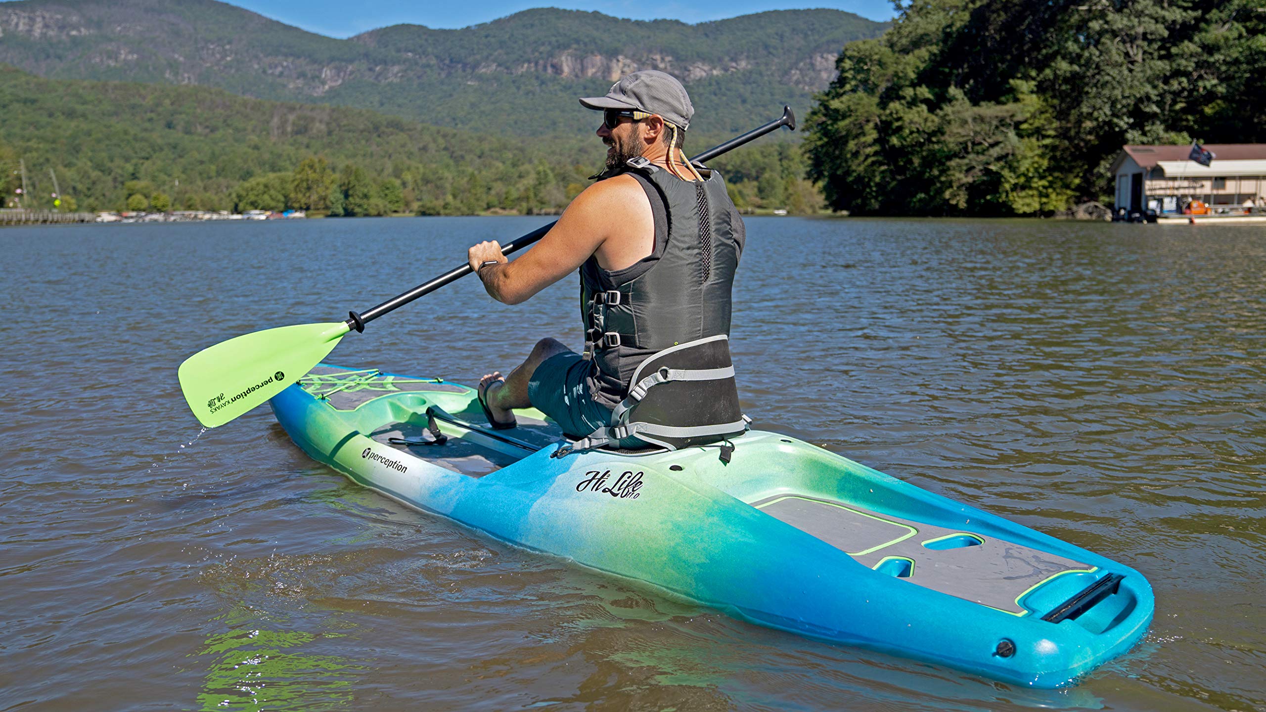 Hi Life 11 Perception Kayaks | Sit on Top Kayak - SUP/Paddleboard | Hybrid Boat with Seat Storage/Cooler | 11' | Dapper