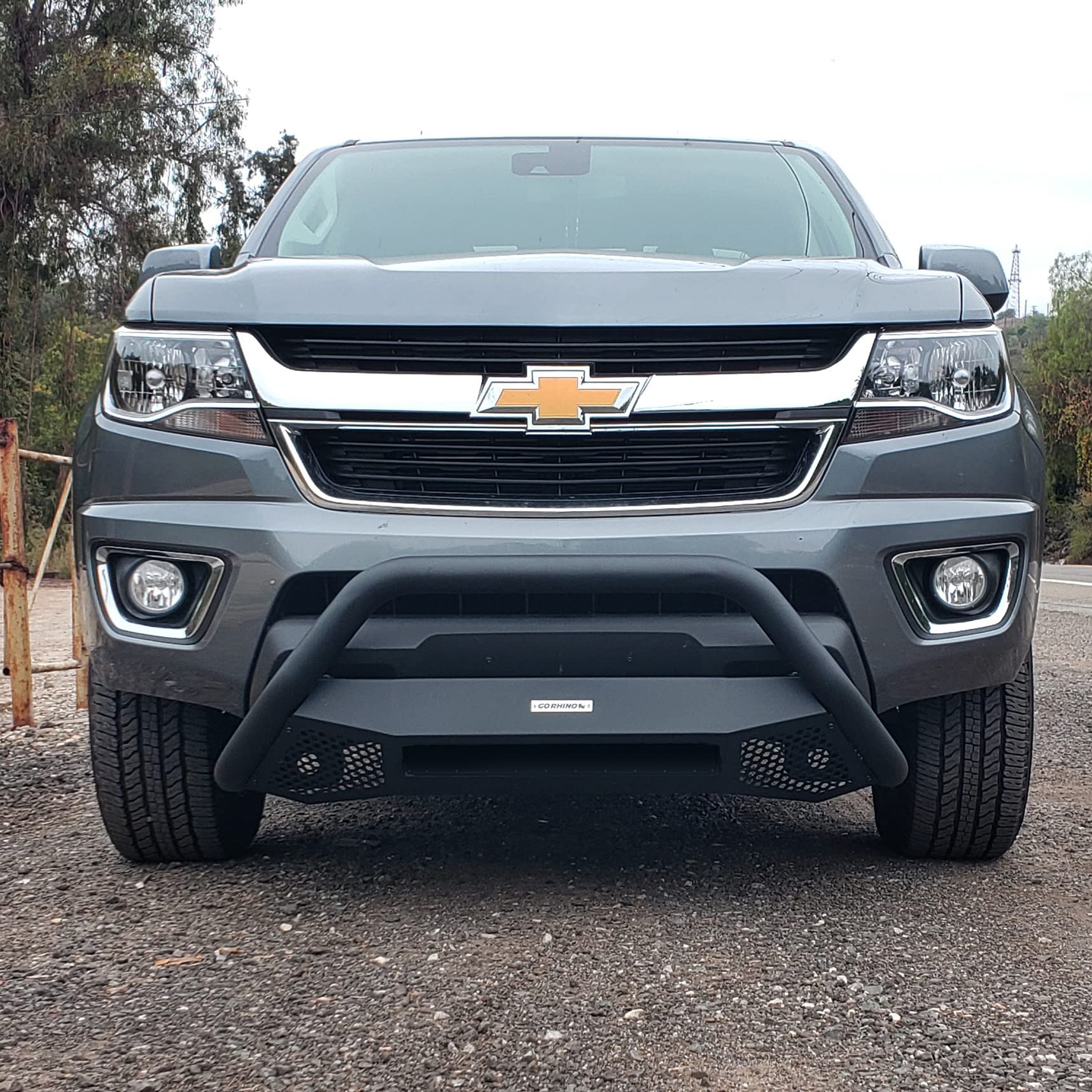 Go Rhino RC4 Bull Bar w/ Mounting Brackets & Hole for 20" Single Row LED Light Bar | Mild Steel, Textured Black | 541460T | Fits 2015-2020 Chevrolet Colorado & GMC Canyon Excludes ZR2 & Denali Models