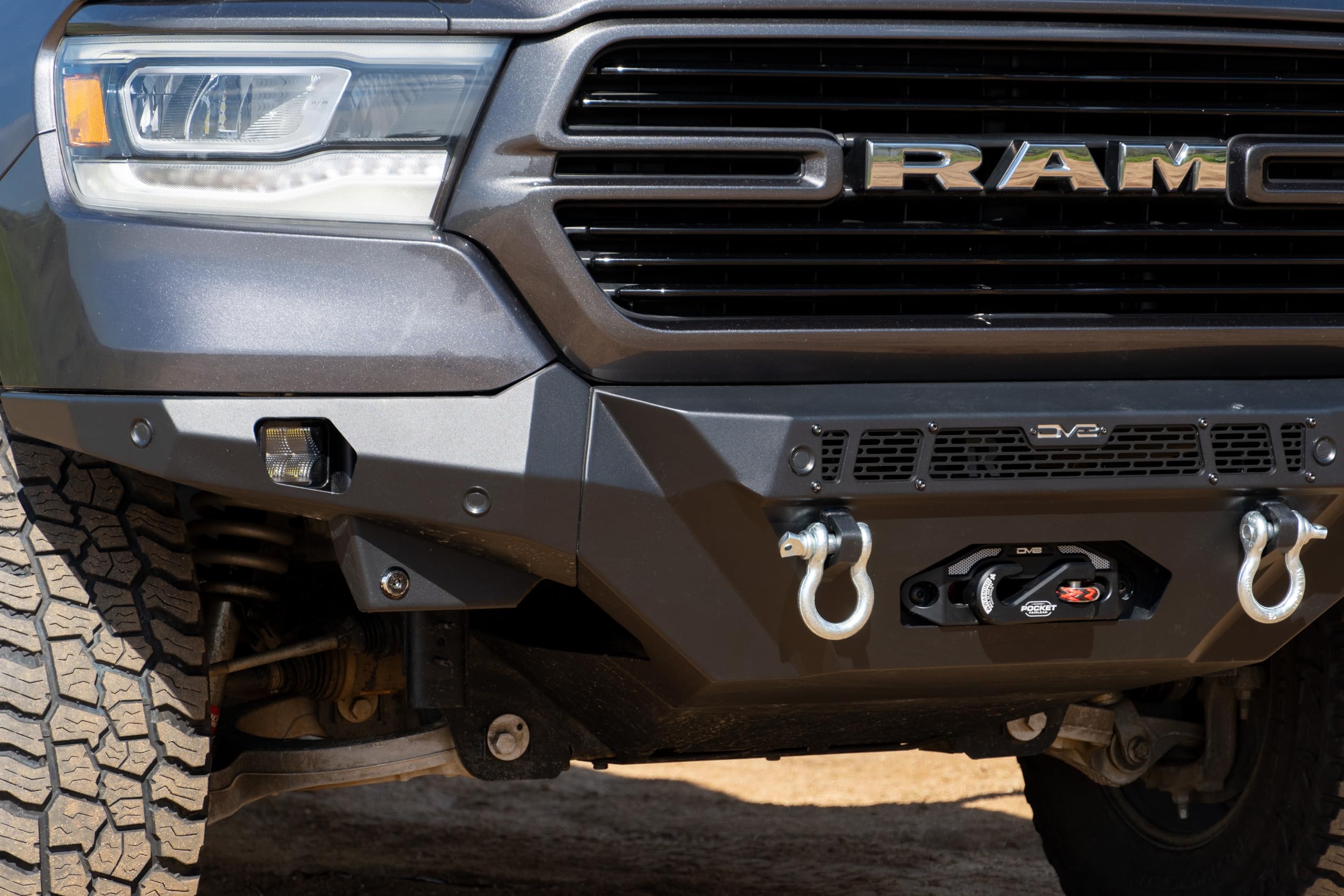 Offroad DV8 Spec Series Front Bumper for 2019-2024 Ram 1500 | Winch Mount | (2) 3" Light Pod Mounts | 20" LED Light Bar Mount | (2) 1" Thick D-Ring Mounts | No Modification Required