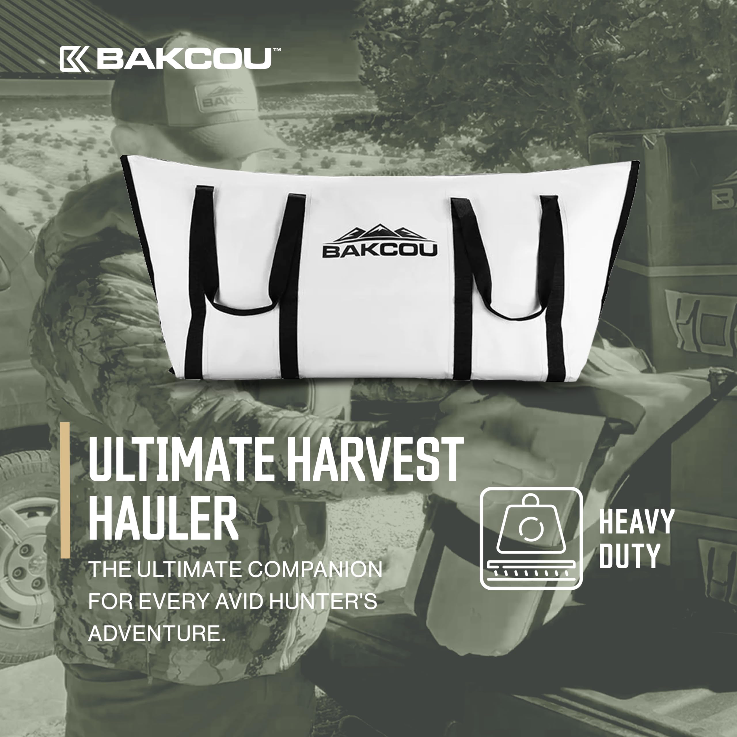 Bakcou - Game or Insulated Gear Bag - Harvest Hauler for eBike Trailer - Keeps Game Fresh, Compact and Portable - Waterproof Cooler Bag - 48 Inch