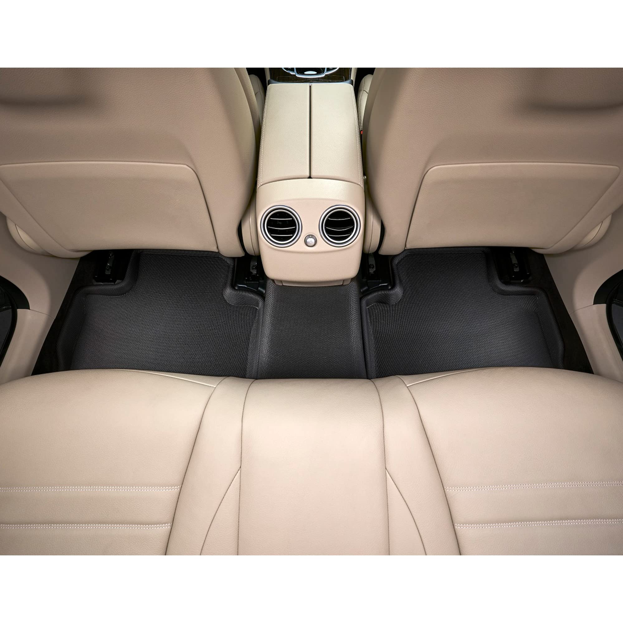 3D MAXpider Custom Fit Second Row All-Weather Floor Mats for 2021 Genesis GV80 - Kagu Rubber (Black)