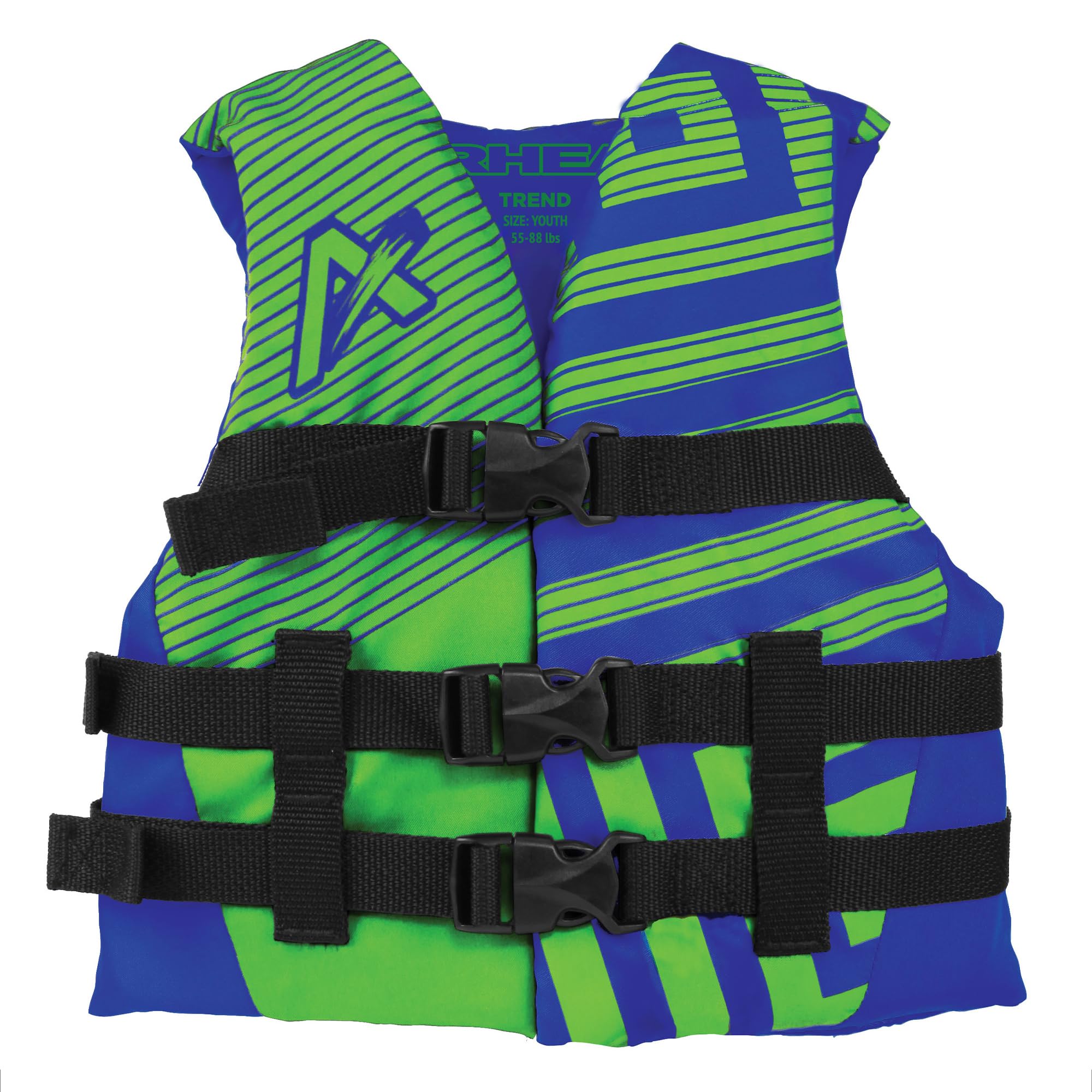 Youth Airhead Trend Life Jacket, Coast Guard Approved, Blue/Green