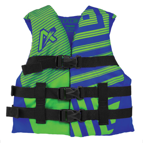 Youth Airhead Trend Life Jacket, Coast Guard Approved, Blue/Green