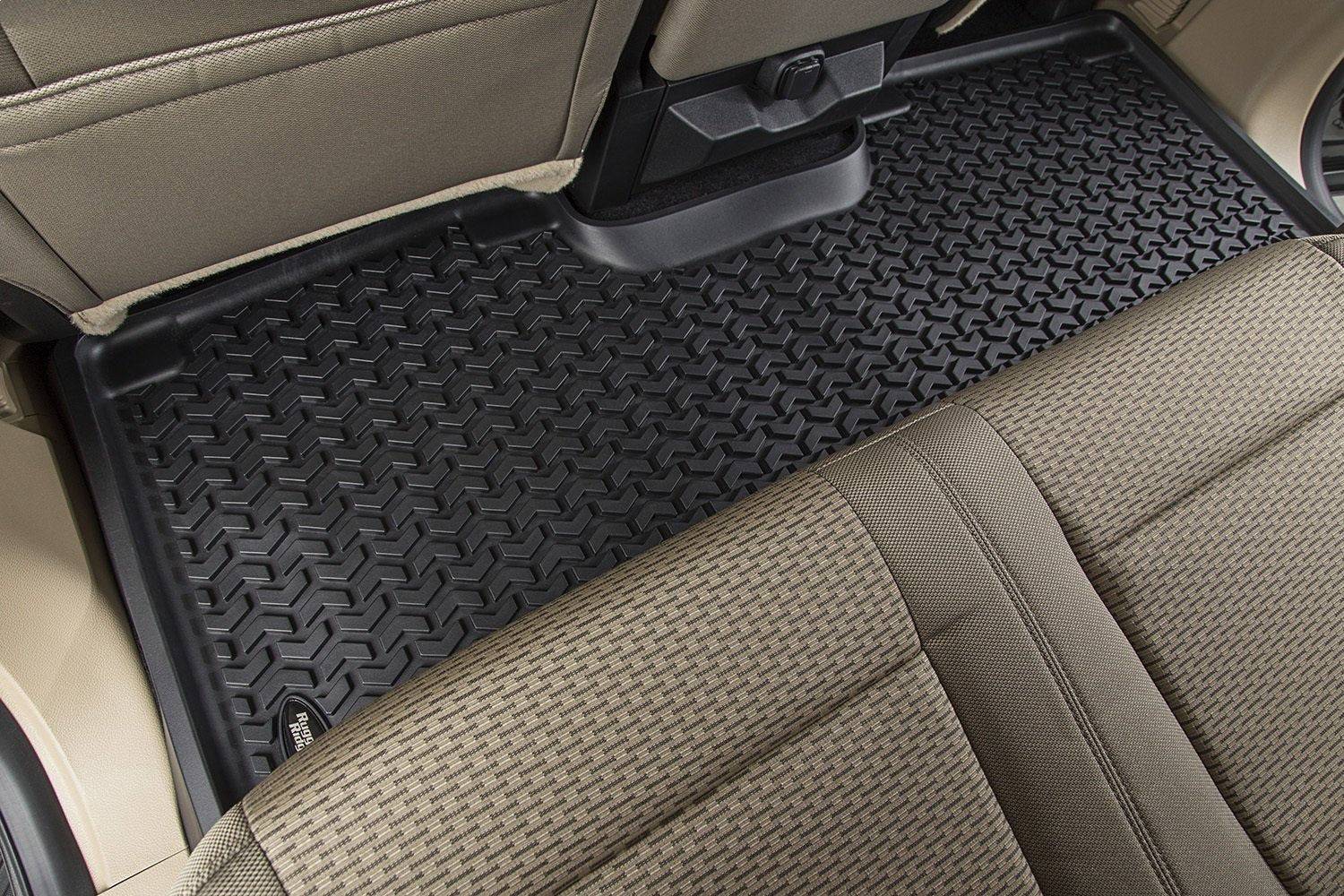 Rear Floor Liners Rugged Ridge for Ford F-150 | All-Terrain, Black | 82952.15 | Fits 2015-2020 Ford F-150/Raptor SuperCrew Cab