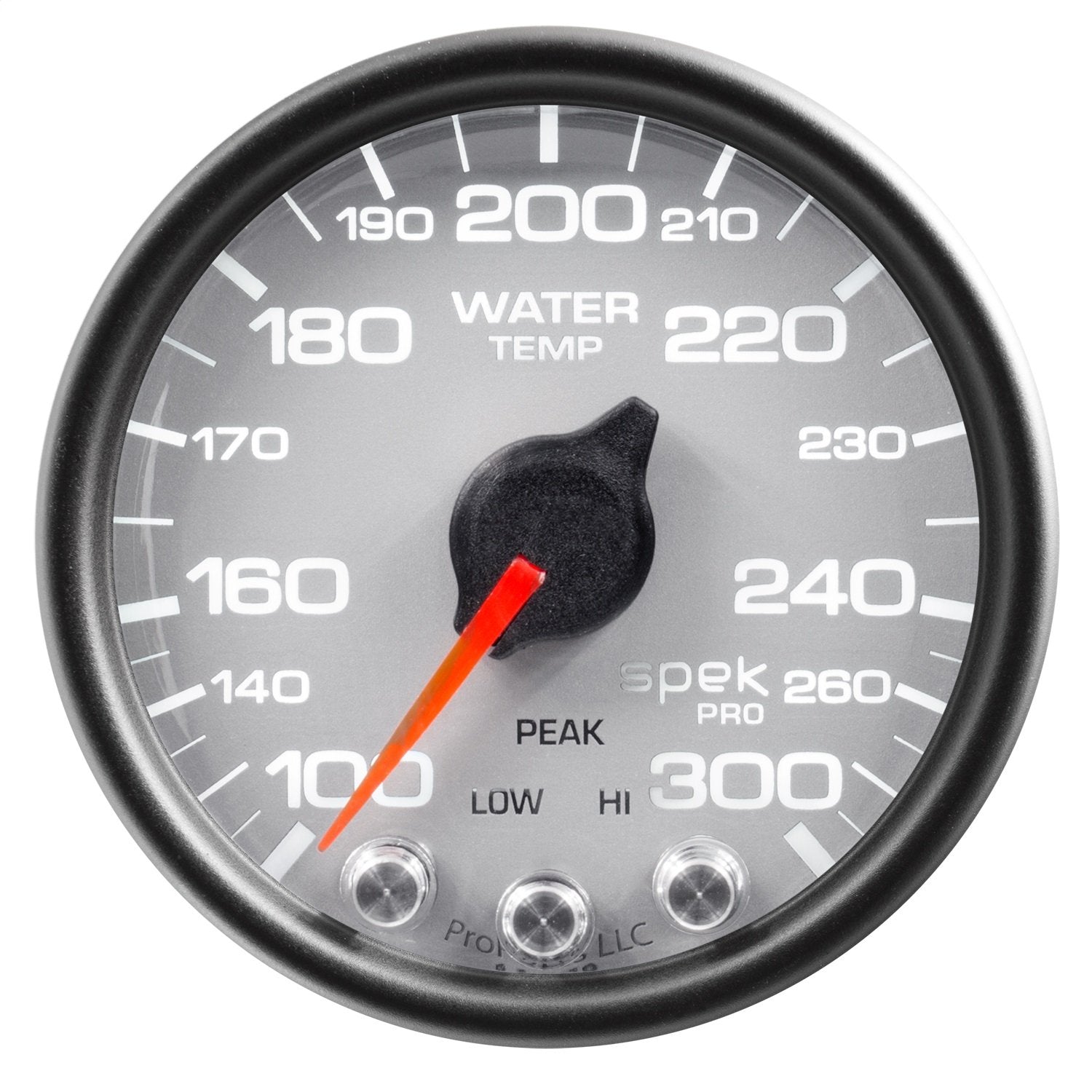 Gauge AUTO METER P34622 Water Temp (Spek-Pro 2 1/16", 300ºf, Stepper Motorwith Peak & Warn, Slvr/Blk, Spek-Pro)