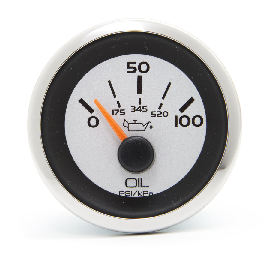 Argent Oil Pressure Gauge, Sierra 65525P, 0-100 psi, Universal, Night Visible