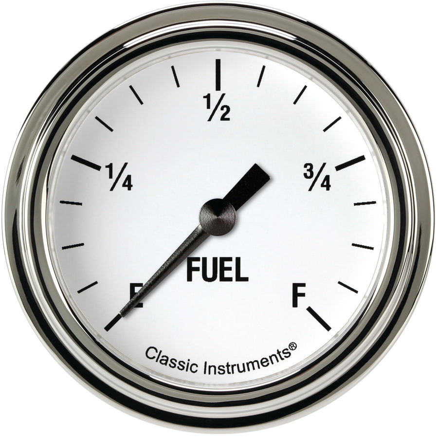 White Hot Classic Instruments 2-5/8" Fuel Gauge WH309SLF