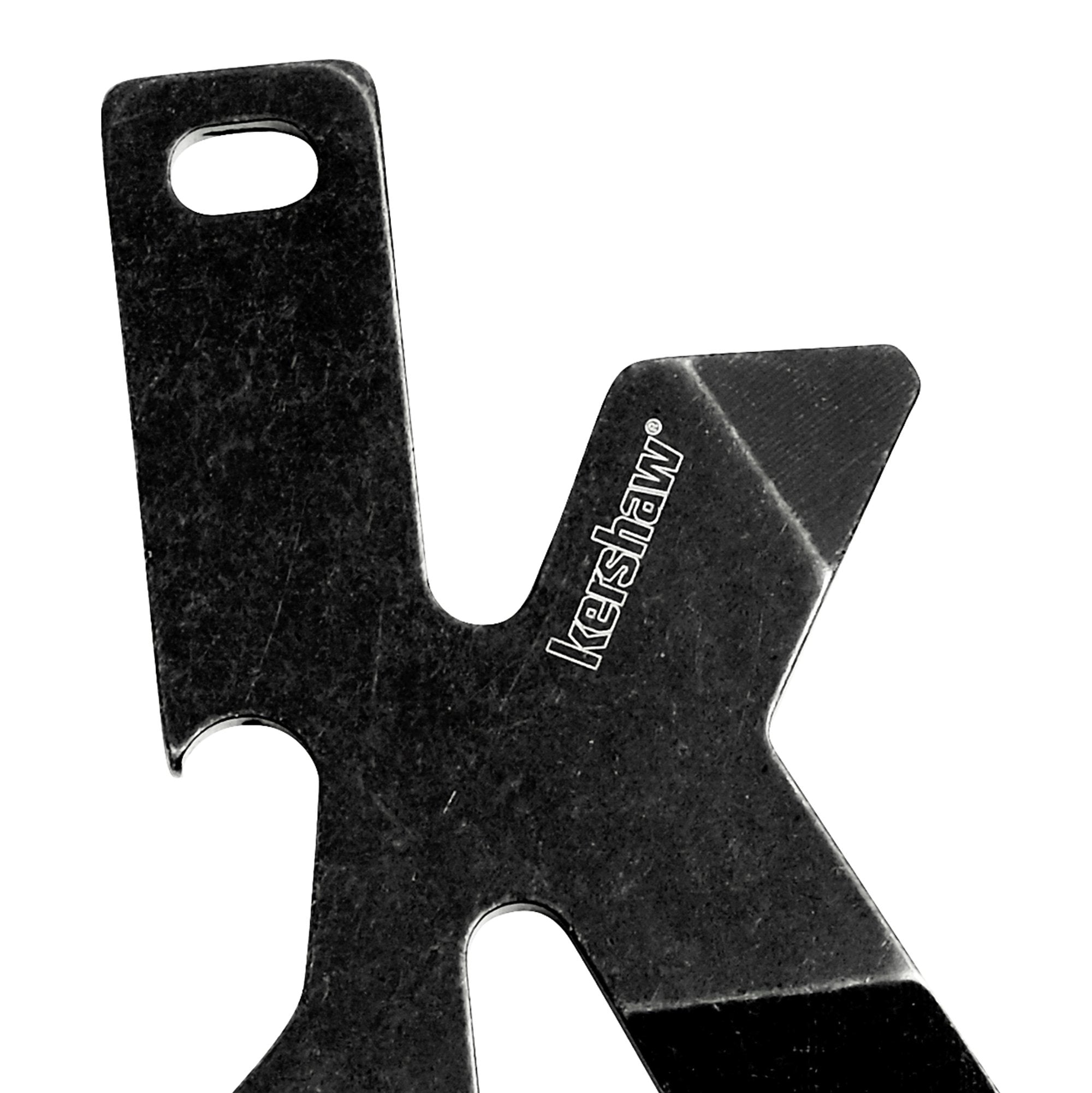 Kershaw Multi-Function K-TOOL Key Ring Tool (KTOOL); 2-Inch High-Performance 3Cr13 Stainless Steel Construction with BlackWash Finish, Bottle Opener, Flathead Screwdriver, and Lanyard Hole, 0.7 OZ