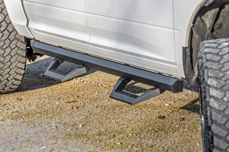 Rough Country Adjustable SRX2 Aluminum Steps for Ram 1500/2500/3500 (2010-2018) Crew Cab - Modular Running Boards with Slide-Adjust Steps