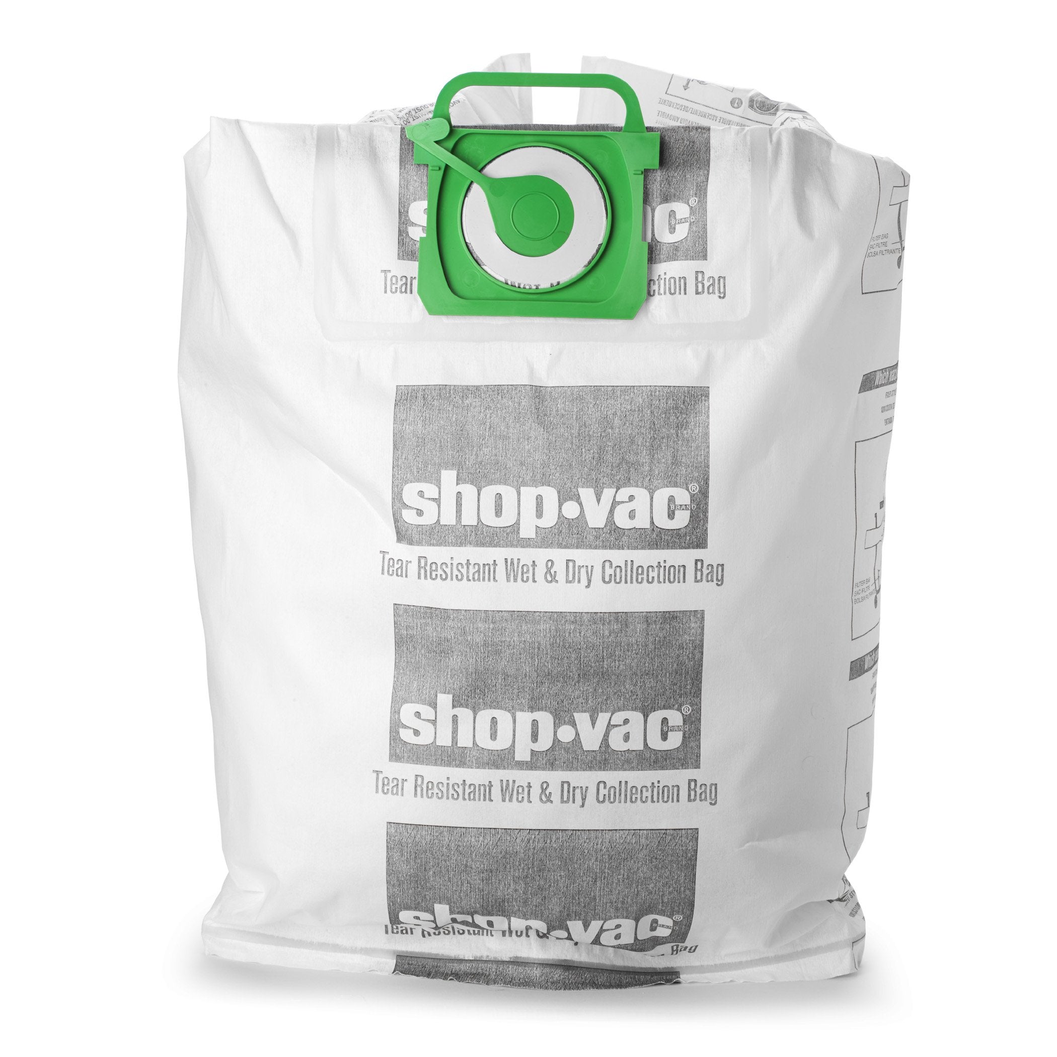 Wet/Dry Shop-Vac 9021633 Genuine Tear Resistant Collection Filter Bags, 12-20 gallon, White
