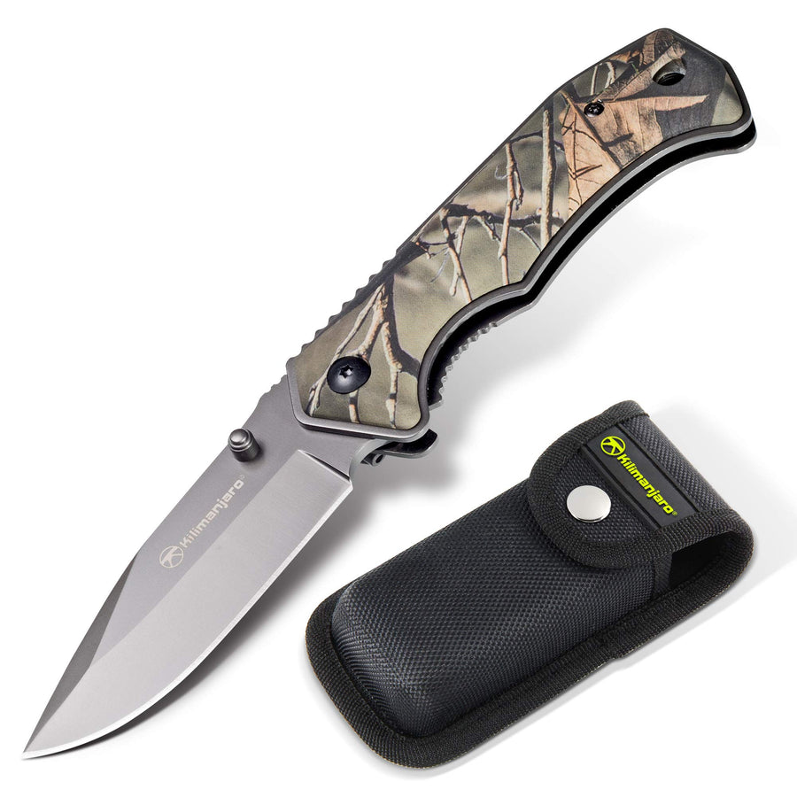 Victus Kilimanjaro Folding Knife, Drop Point Titanium Nitride Coated Blade, Camo, One Size