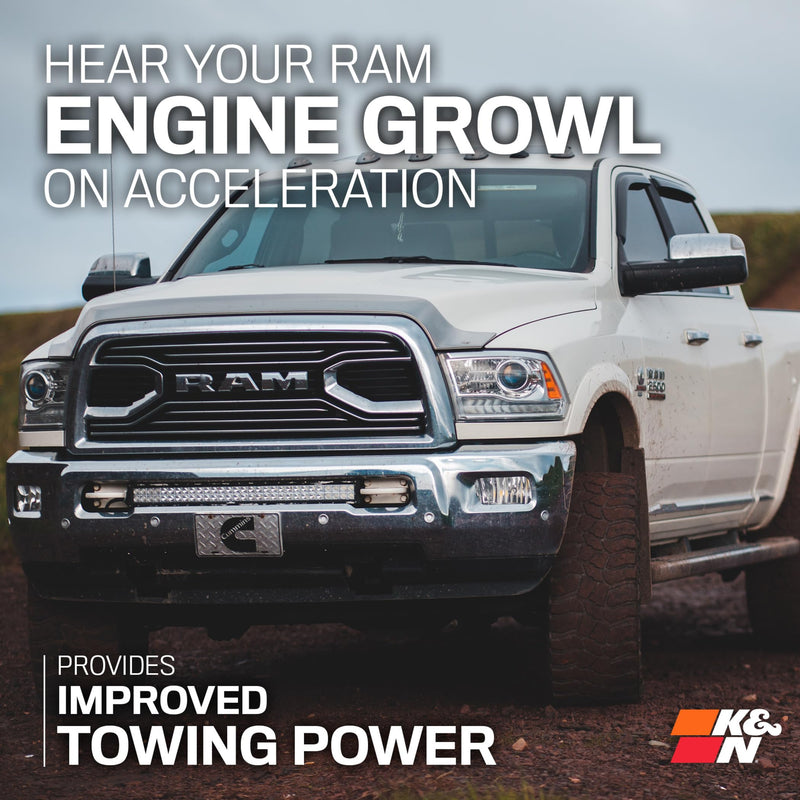 Cold Air Intake System K&N: Dry-Flow Air Filter, Increase Performance & Towing: Compatible with 2009-2023 RAM/DODGE 1500 Classic, 1500, 2500, 3500, 30-1561