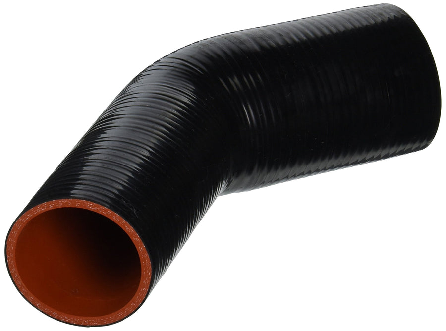 HPS Silicone High Temperature 4-ply Reinforced 45 degree Elbow Reducer Coupler Hose HTSER45-250-300-BLK, 55 PSI Maximum Pressure, 4" Leg Length on each side, 2-1/2" > 3" ID, Black