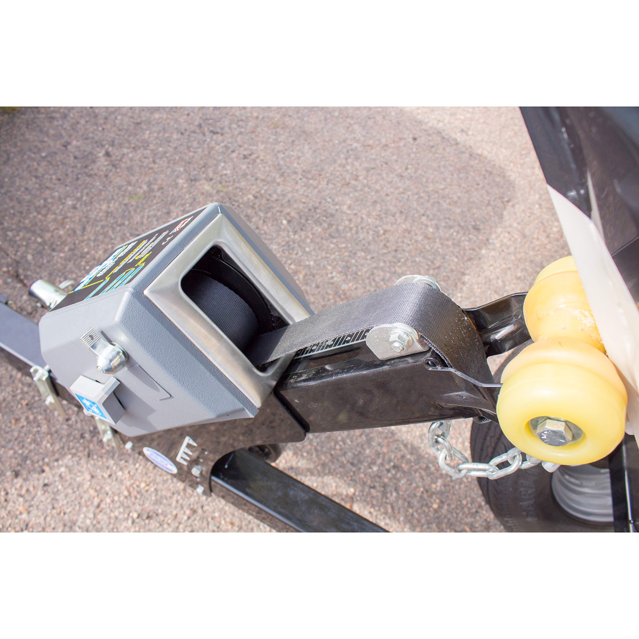 StrongArm (TW9000) Dutton-Lainson Company 12 Volt Electric Winch and Polyester Strap - Heavy Duty Boat Trailer Winch for Marine Use, 3000 lb Capacity, Power in/Out, Freewheel Clutch - Made in USA