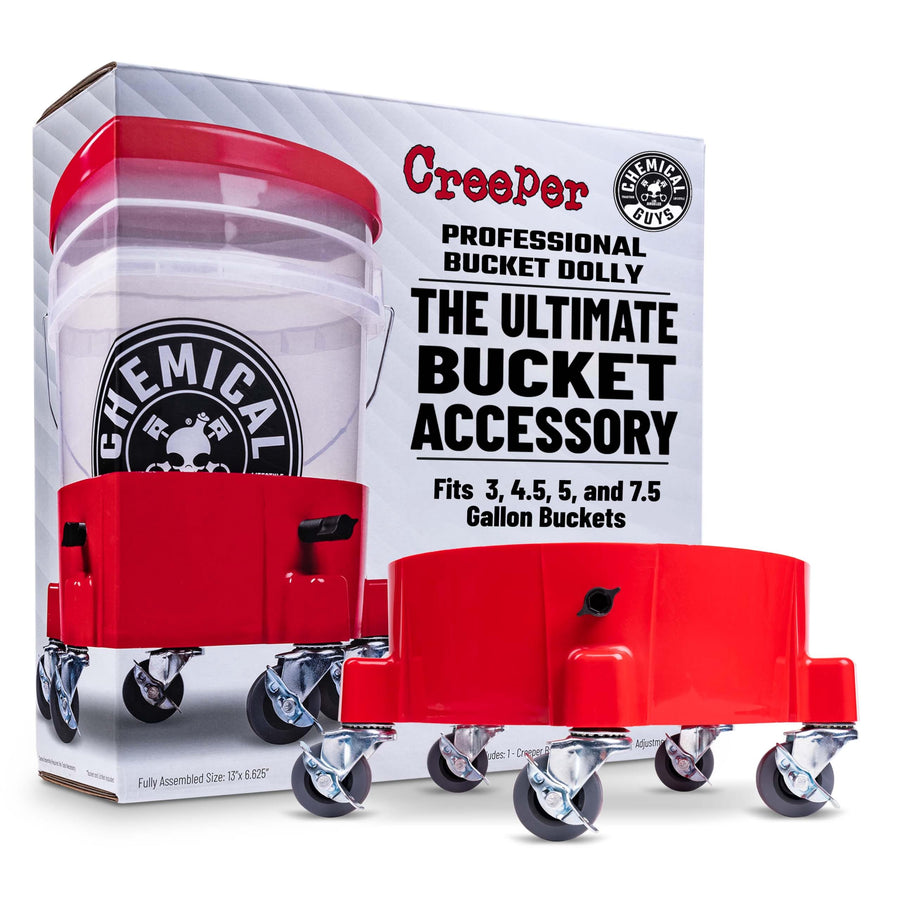 Chemical Guys Rolling Bucket Dolly Creeper - Heavy Duty Mobile Dolly Cart for Car Wash, Detailing, and Garage Use, 5 Caster Wheels with 360° Rotation, Fits Standard 3.5 to 7.5 Gallon Buckets