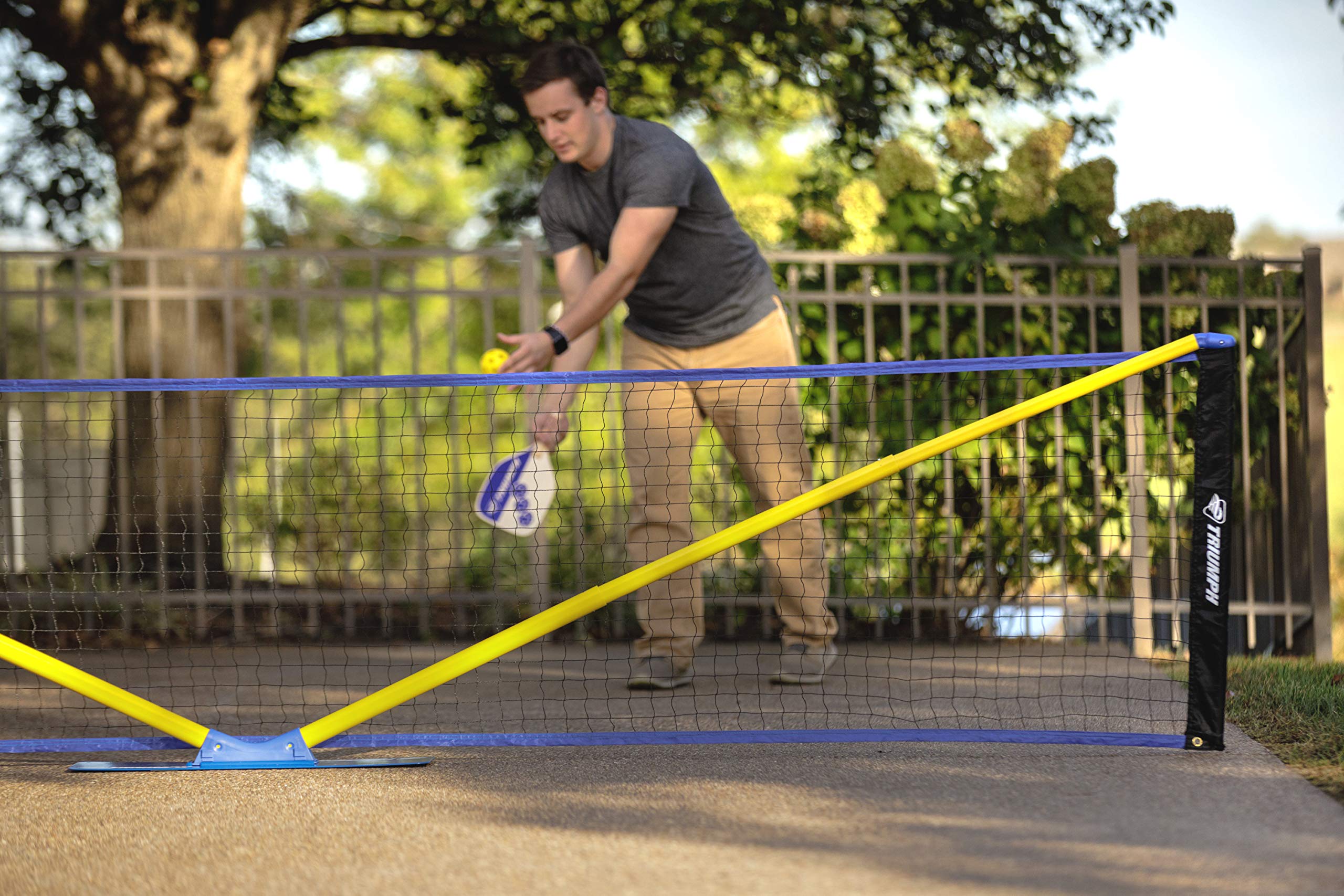 Multi-Sport Triumph Sports Combo Outdoor Game Net Set Includes Volleyball, Badminton, and Pickleball, Blue (35-7510-2)