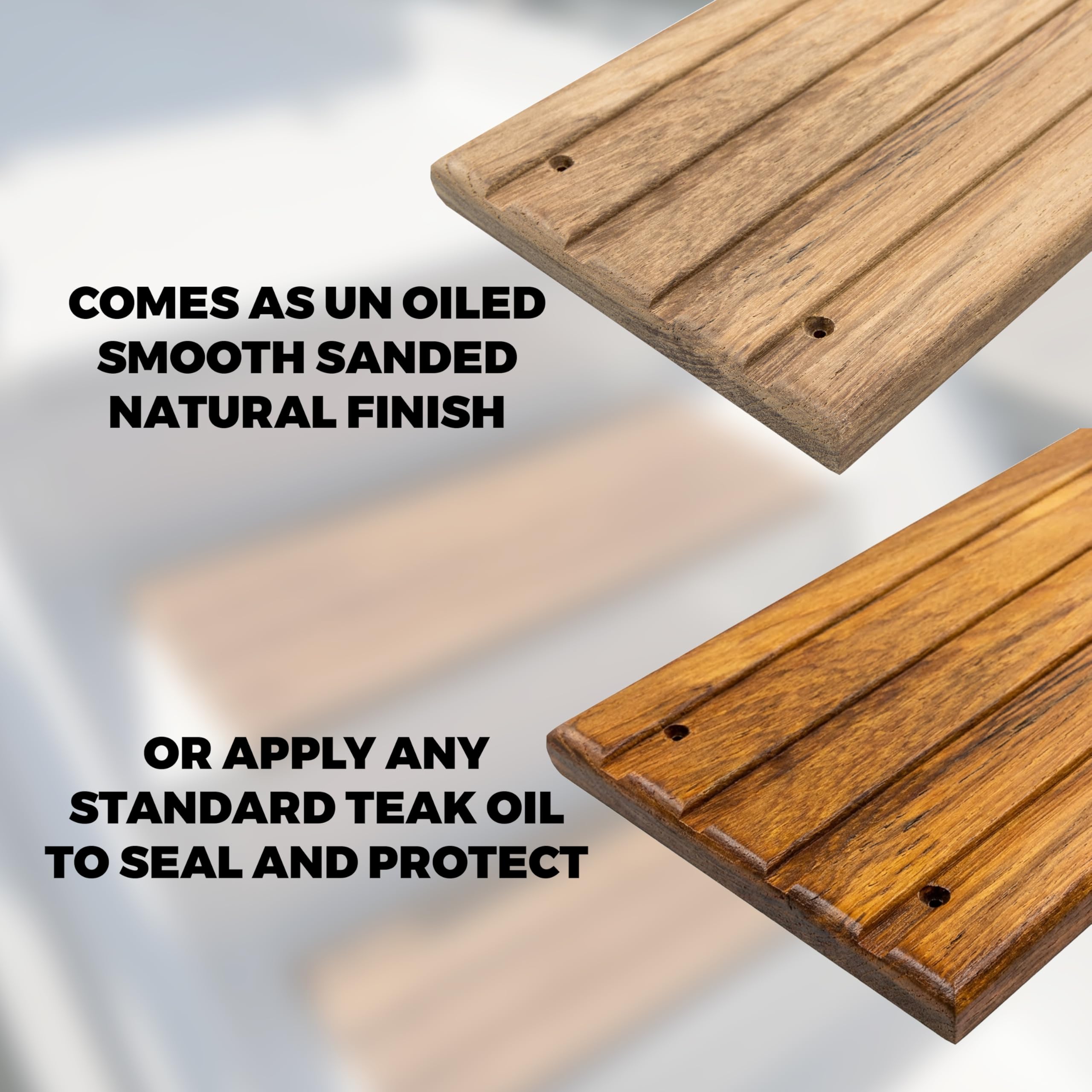 Teak Whitecap Boat Deck Step, Large