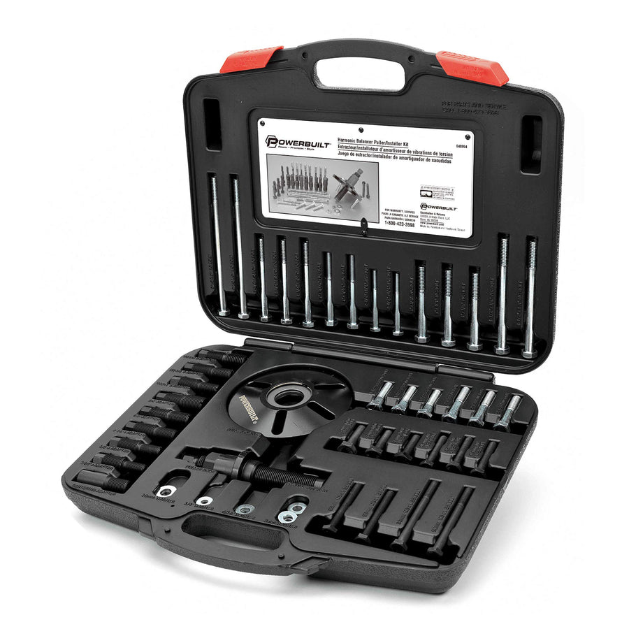Powerbuilt Puller Set Harmonic Balancer, Remove and Install, Balancers on Car Vehicles and Light Trucks, Thread Adapters - 648994