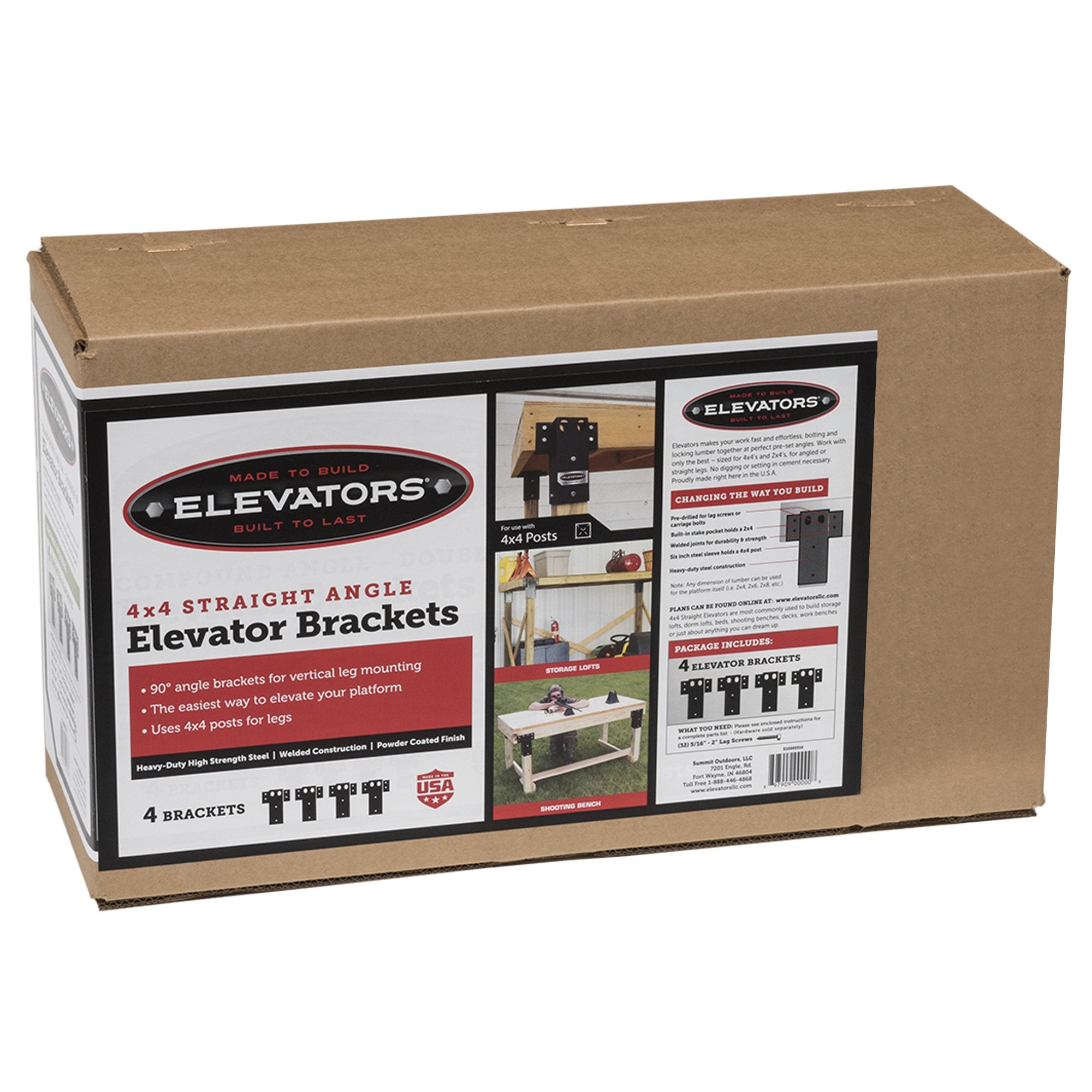 Outdoor Summit E1000 4 x 4 Straight Angle Elevator Brackets, Set of 4