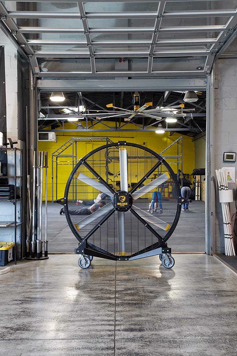 Black Jack - Big Ass Fans, 6' Indoor/Outdoor Mobile Fan with Wheels, Onboard Variable Speed Control, OSHA Compliant Steel Cage, IPX5 Rated, Pre-Assembled, Black