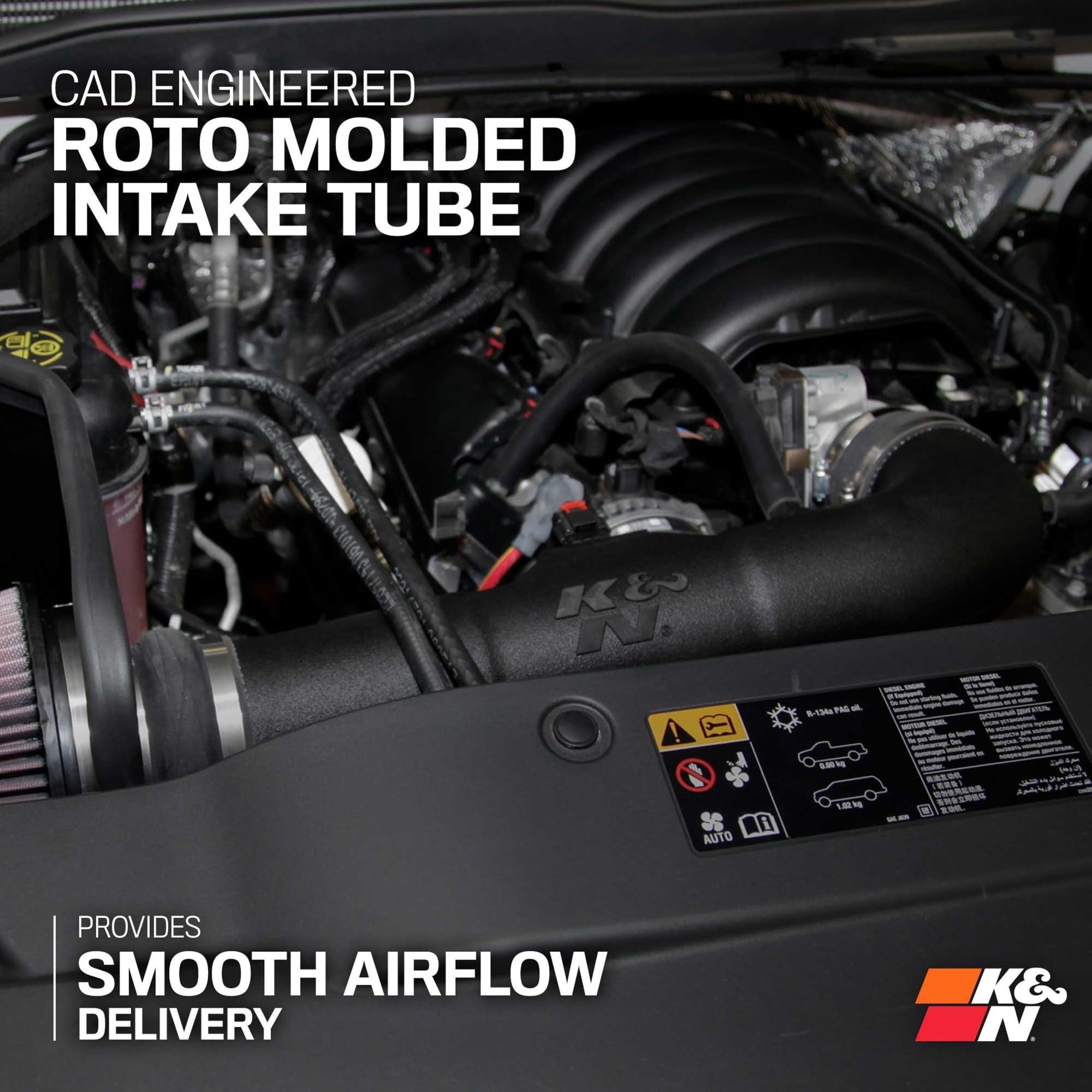K&N Cold Air Intake System: High-Flow Air Filter, Towing & Increase Performance: Compatible with 2014-2020 Chevy/GMC/Cadillac Silverado 1500, Suburban, Tahoe, Sierra 1500, Yukon, Escalade, 63-3082