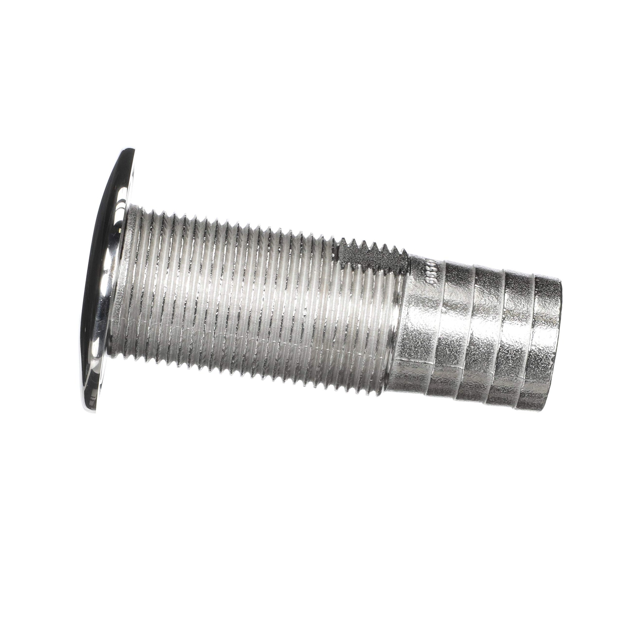 Stainless Steel Attwood 66549-3 Barbed Standard Length Straight Thru-Hull, 1 1/8-Inch