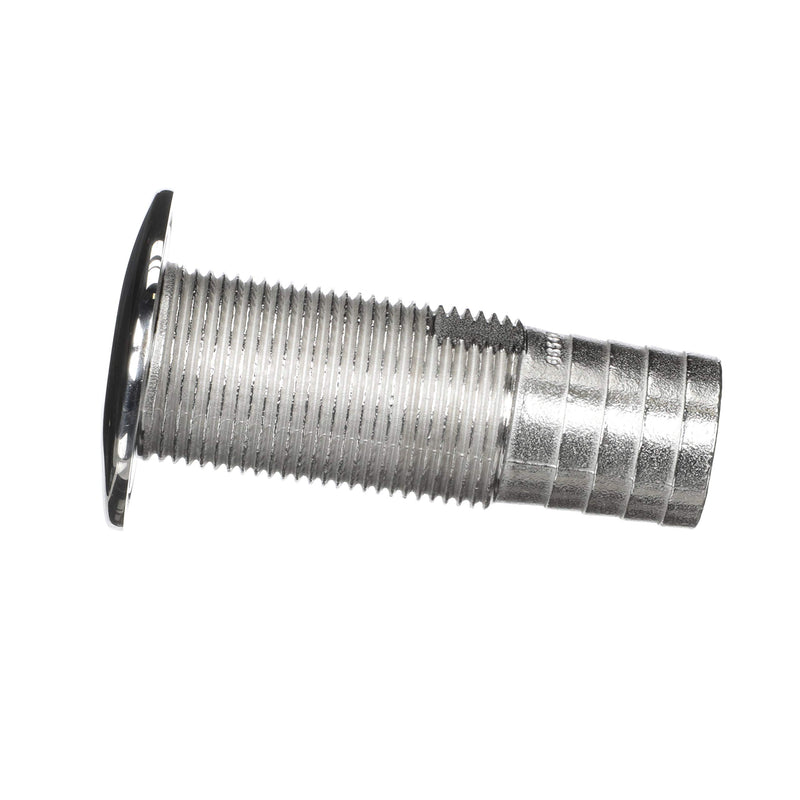 Stainless Steel Attwood 66549-3 Barbed Standard Length Straight Thru-Hull, 1 1/8-Inch