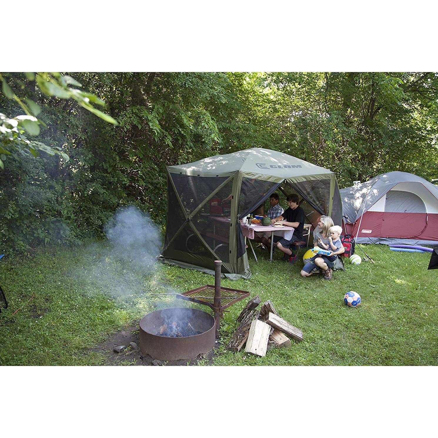 Escape Sport Quick-Set Screen Shelter – 8-Person Pop-Up Canopy Tent, 60-Second Setup, UV & Bug Protection, Reinforced for Hard Surfaces – Blue/White Outdoor Shelter for Tailgating & Events