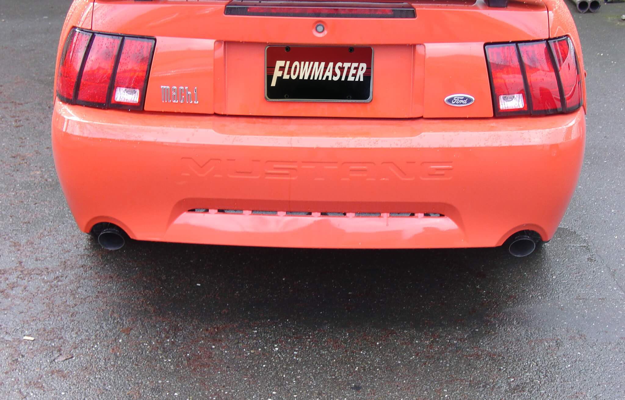 American Thunder Flowmaster 817312 Cat-Back Exhaust Kit 2.5 Inch Stainless Steel with 3 Inch Polished Stainless Tips Compatible with 1999-2004 Ford Mustang GT, MACH 1 and Bullitt with 4.6L SOHC engine