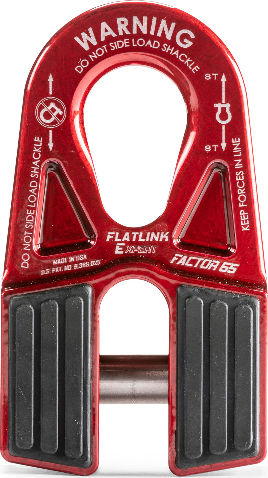 Flatlink E Factor 55 Closed Winch System, Compatible with All Roller Fairlead License Plate Brackets - Red