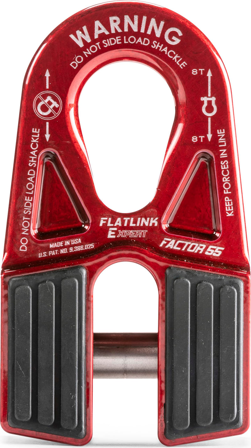 Flatlink E Factor 55 Closed Winch System, Compatible with All Roller Fairlead License Plate Brackets - Red