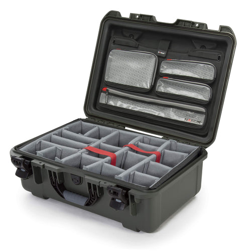 Waterproof Nanuk 940 Hard Case with Lid Organizer and Padded Divider - Olive