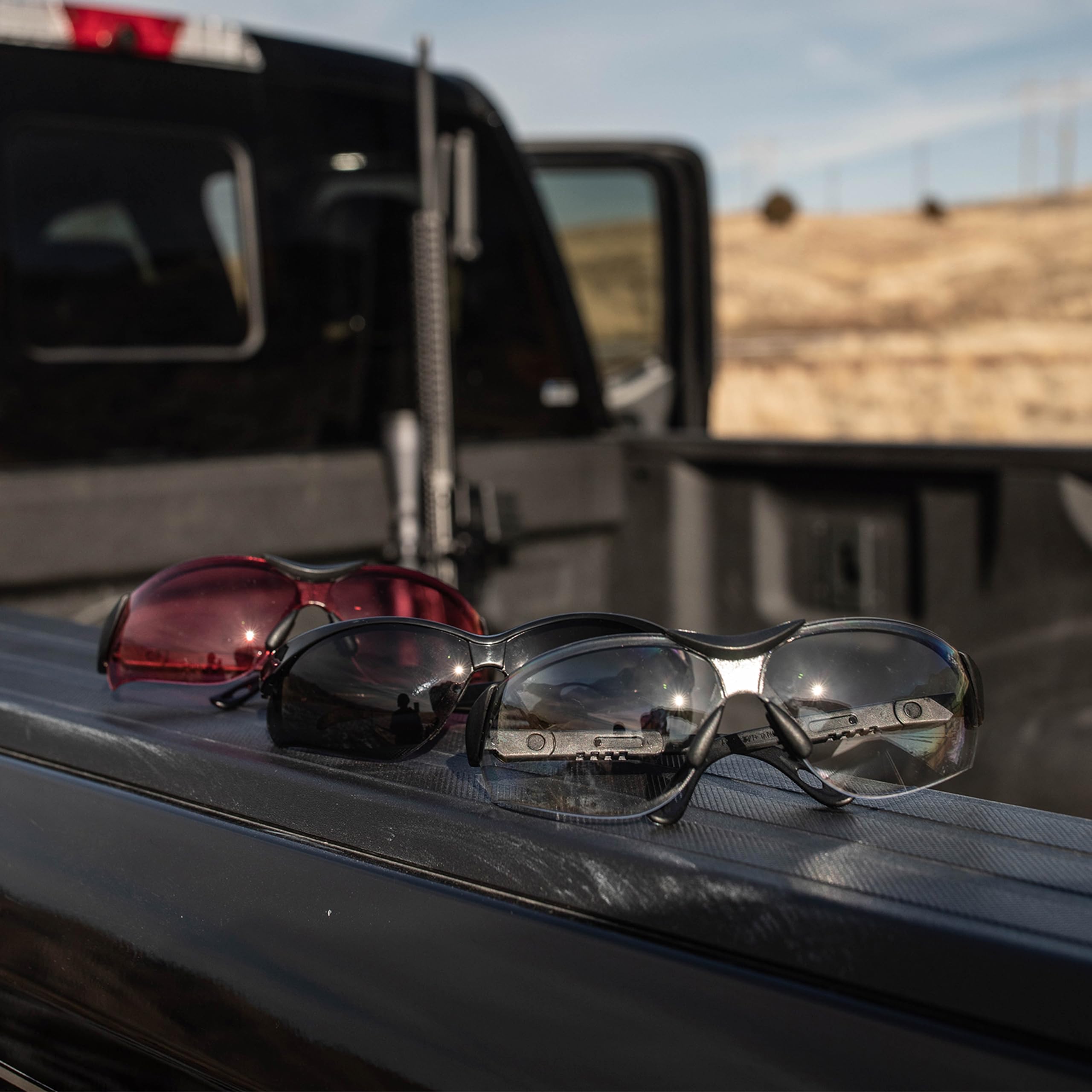 Walker's Tanker IKON Open Full Frame Shooting Glasses | Impact-Resistant Non-Slip Frame Range Shooting Protective Ballistic Glasses, Microfiber Lens Cloth & Carry Case Included, Smoke