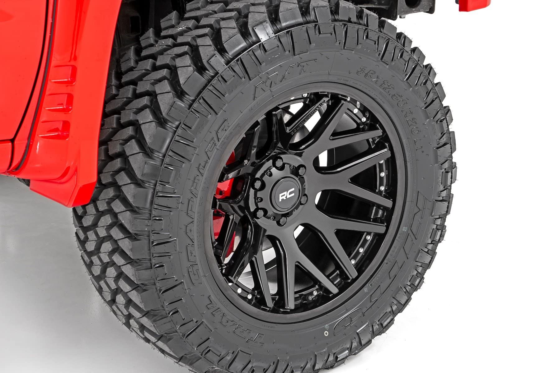 One-Piece Rough Country 95 Series Aluminum Wheel - 20x10, 6x5.5" Bolt Pattern, 25mm Offset for Jeeps, Truck, SUV