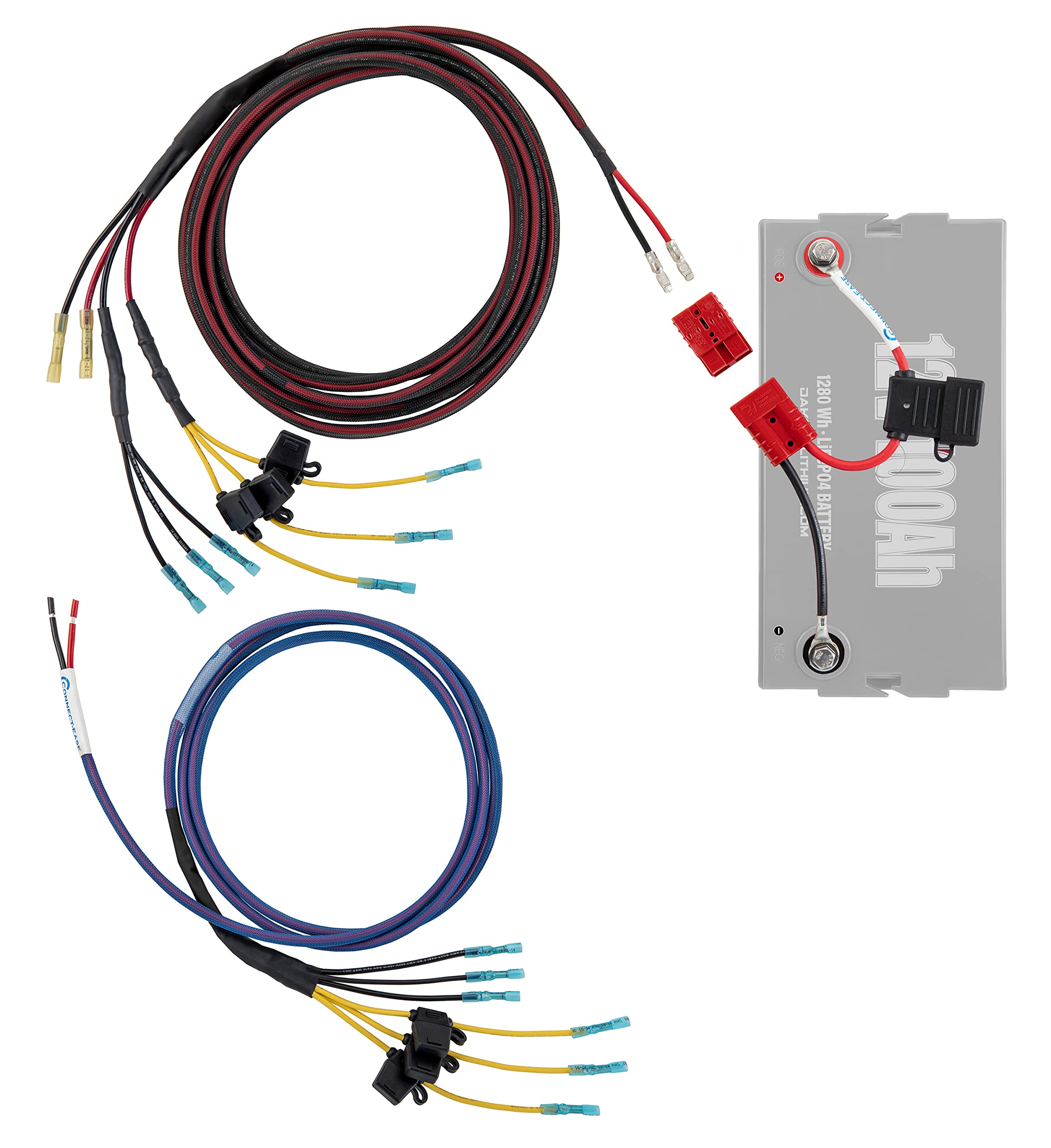 Graph Power Connect-Ease Rigger Boat Wiring Harness Kit RCE12VGRP1618 | 13′ 8-Gauge Console + 8′ 10-Gauge Bow, 6 Fused Drops | Powers Graphs & Electronics | Marine-Grade Wiring Kit for 16′-18′ Boats