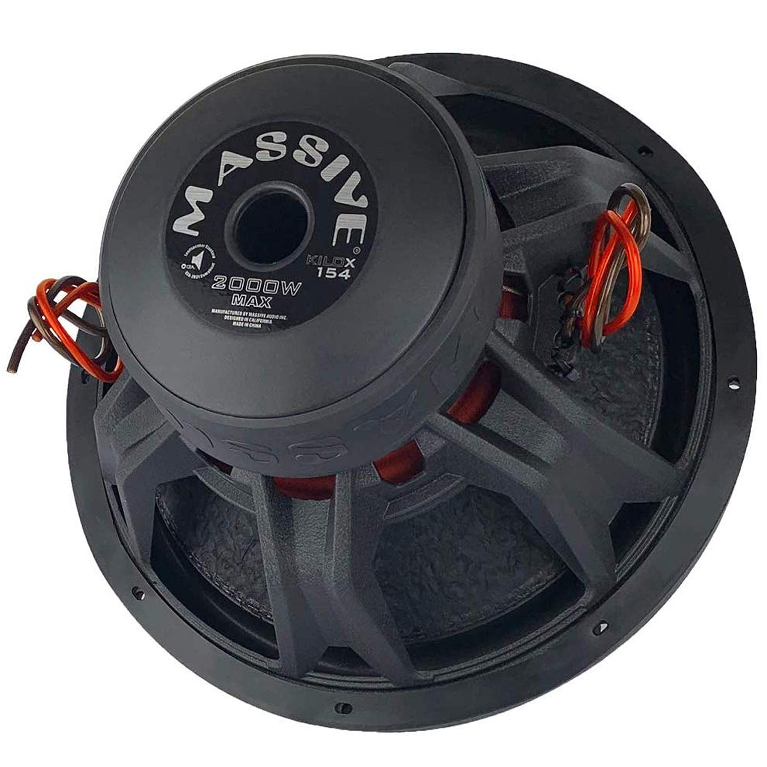 KILOX154 Massive Audio 15" 1000 WATTS RMS Dual 4 OHM 3" V.C. SUBWOOFER