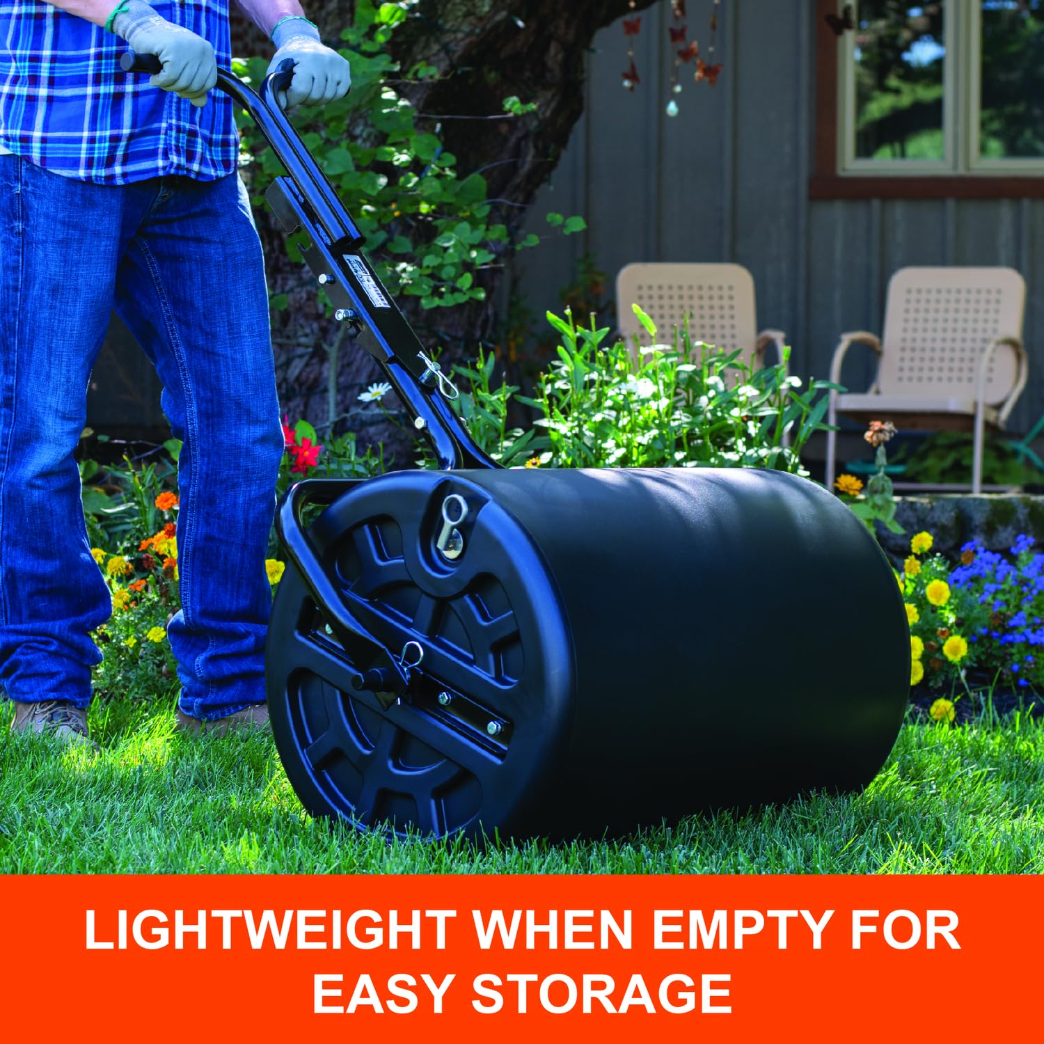 Poly Push Roller/Tow Behind Lawn Roller 18” x 24”