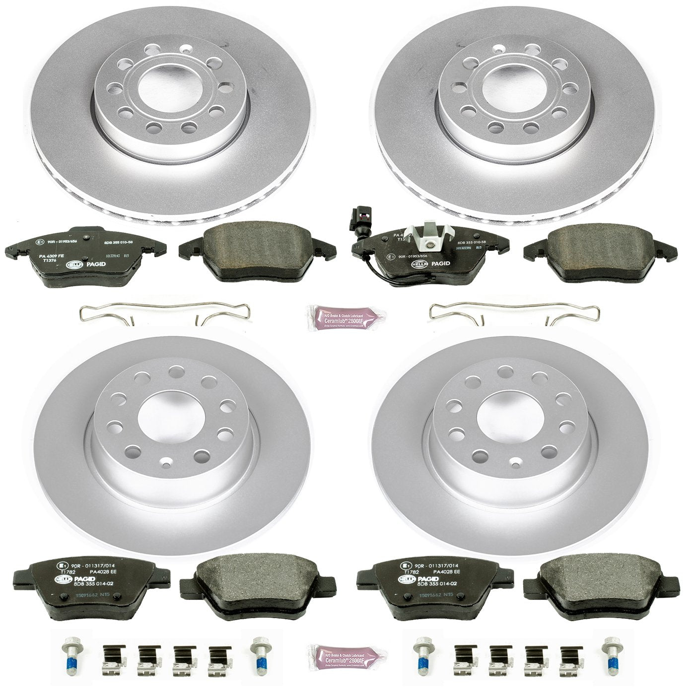 Power Stop ESK5747 Euro-Stop Front & Rear Brake Kit Volkswagen For Volkswagen Beetle 2012, Volkswagen Golf 2010-2014, Volkswagen Jetta 2010-2014 [Model Specific]