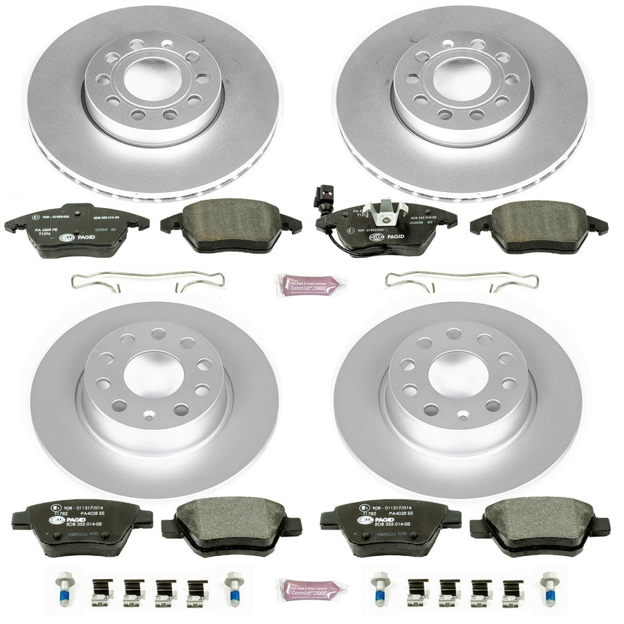 Power Stop ESK5747 Euro-Stop Front & Rear Brake Kit Volkswagen For Volkswagen Beetle 2012, Volkswagen Golf 2010-2014, Volkswagen Jetta 2010-2014 [Model Specific]