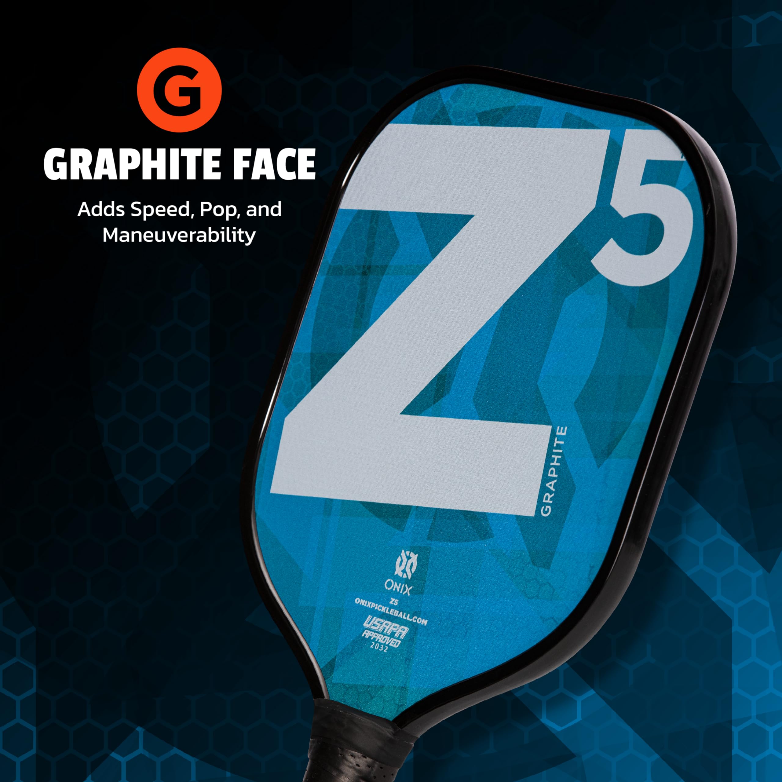 Graphite ONIX MOD Z5 Graphite Carbon Fiber Pickleball Paddles with Cushion Comfort Pickleball Paddle Grip - USA Pickleball Approved