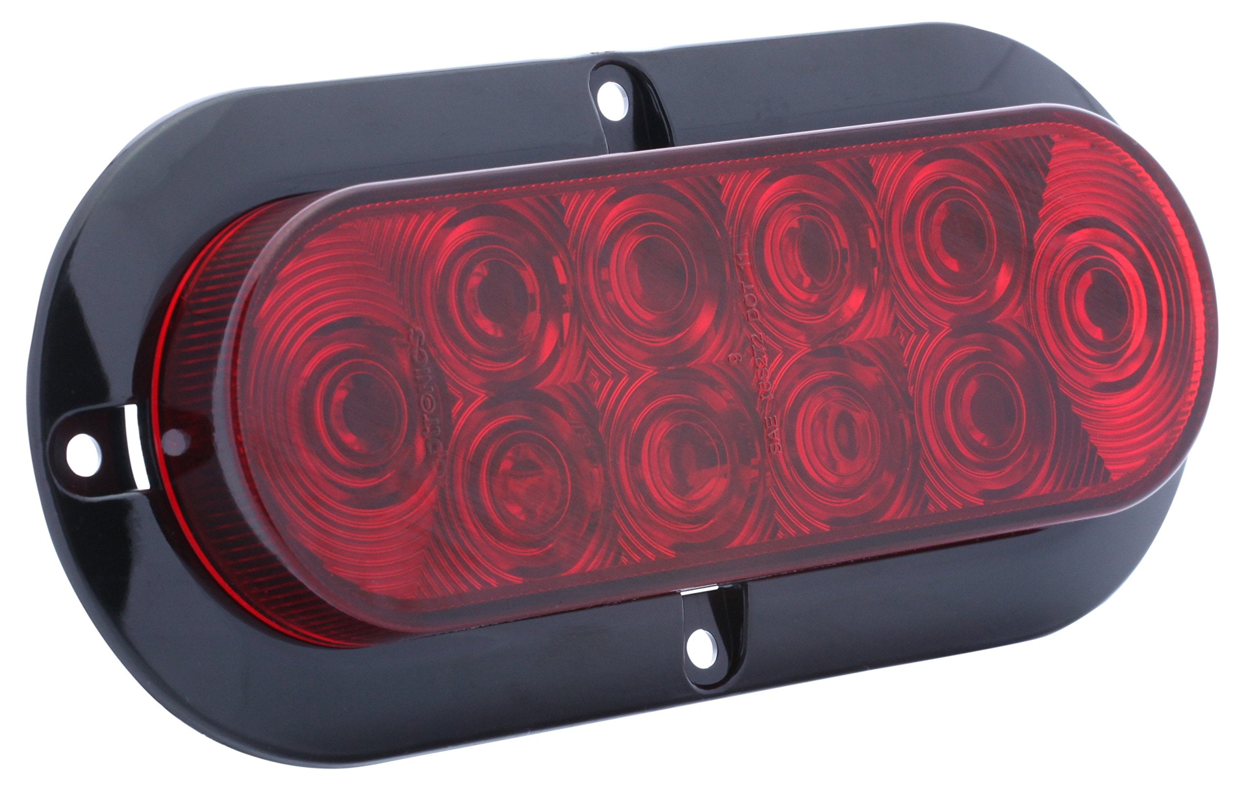 Optronics 6" Oval Sealed Red Lens LED Light for Surface Mount STL78RK