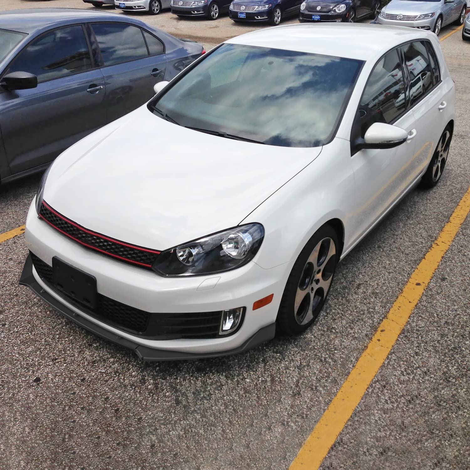 Matte Black Spec-D Tuning Front Bumper Lip Compatible with 2010-2013 Volkswagen Golf 6